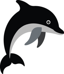 Vector illustration of Hourglass Dolphin Isolated on white background.