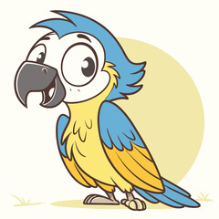 cartoon parrot on a branch
