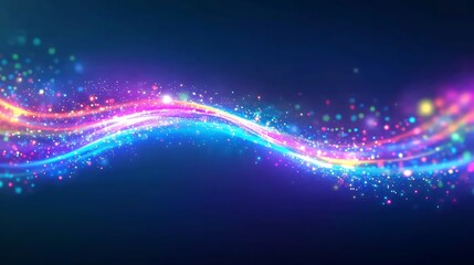 Fototapeta premium Vibrant Colorful Waves of Light and Sparkle