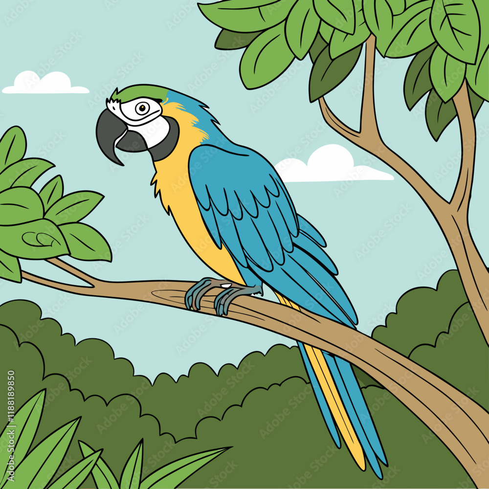 Canvas Prints parrot on branch