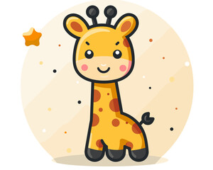 Cute Giraffe Vector Illustration For Your Design