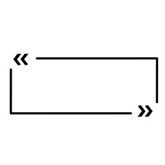 Quote box frame. Speech quotation marks