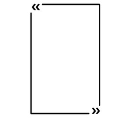 Quote box frame. Speech quotation marks