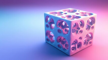 Cube tessellation, gradient background, intricate detail, 3D illustration