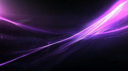 Abstract Purple Light Waves Flowing Dark Background