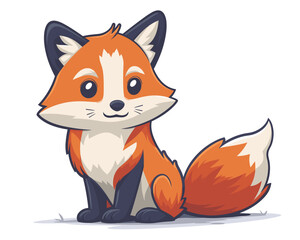 Obraz premium Cute fox cartoon icon. Animal zoo life nature and fauna theme. Colorful design. Vector illustration.