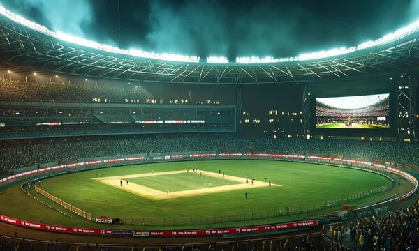 Empty Cricket Ground 4k Video  