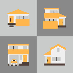 シンプルな家のアイコンセット