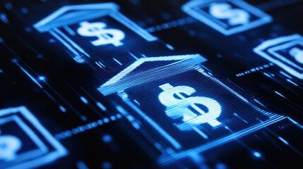 Digital Banking System Shows Financial Transactions
