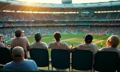 cricket fans watching cricket match in stadium 4k Video