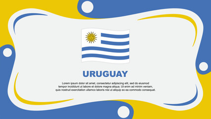 Uruguay Flag Abstract Background Flat Design Template. Uruguay Independence Day Banner Wallpaper Vector Illustration. Uruguay Independence Day