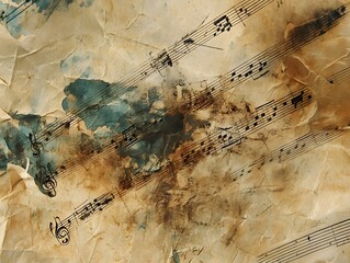 Obraz premium macro photo of a music sheet