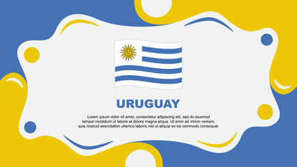 Uruguay Flag Abstract Background Flat Design Template. Uruguay Independence Day Banner Wallpaper Vector Illustration. Uruguay Template
