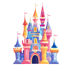 Obraz premium Whimsical Colorful Castle Illustration