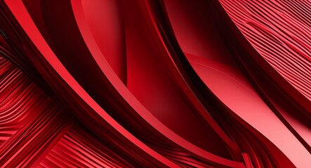 Bold red curves and diagonal lines creating a dynamic and textured design in red pattern background
