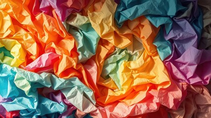 Abstract Textured Background of Wrinkled Pastel Colored Fabric in a Swirling Pattern