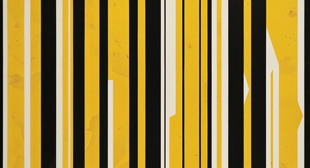 Bold yellow and black geometric stripes arranged vertically for a striking design in yellow pattern background