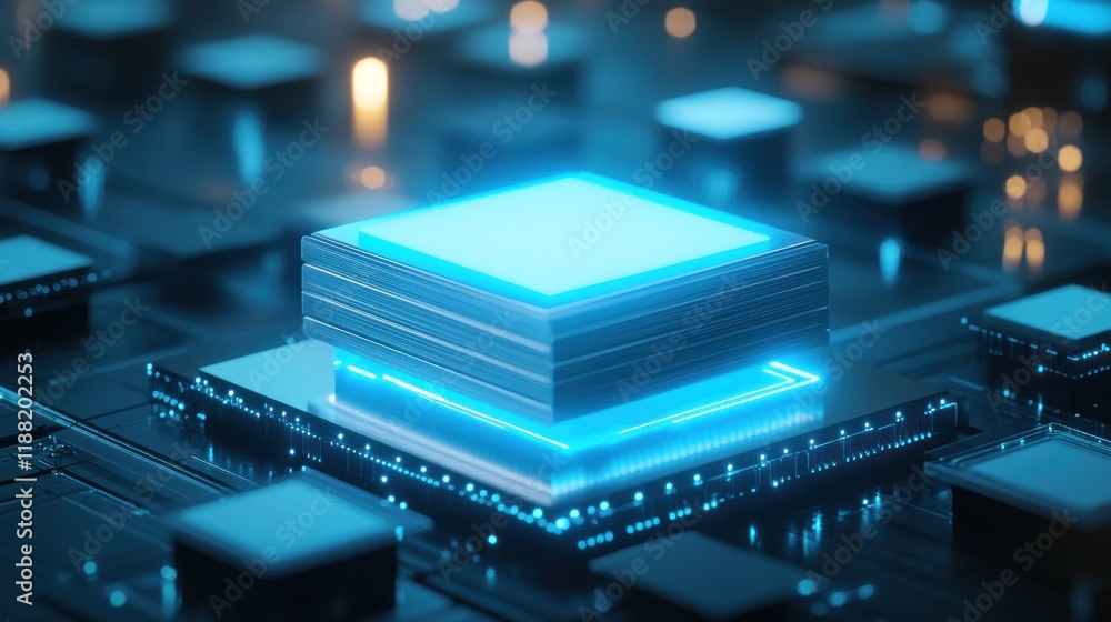 Poster illuminated layered processor on a circuit board