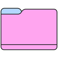 Pink folder flat vector icon isolated on a white background