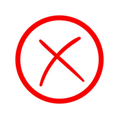 Obraz premium Red cross mark icon