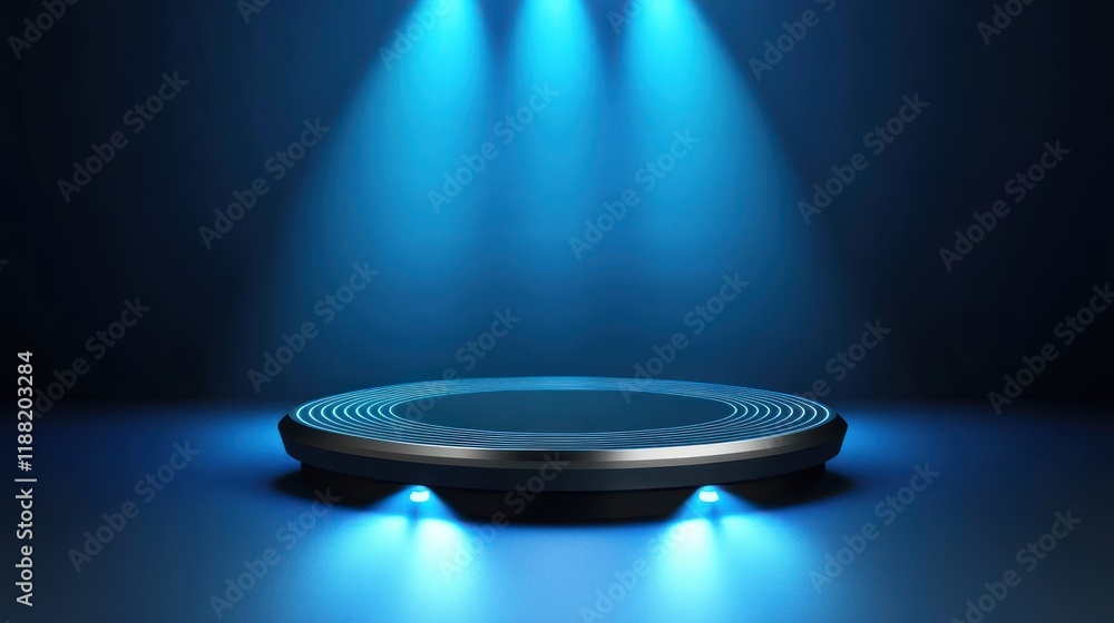 Poster Illuminated Circular Platform Display Stage