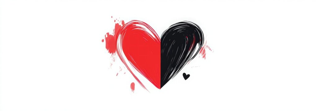 Happy Valentine's Day text with a heart shape on a white background, hand-drawn calligraphy text design element for a greeting card or banner template, a Valentine's concept design.