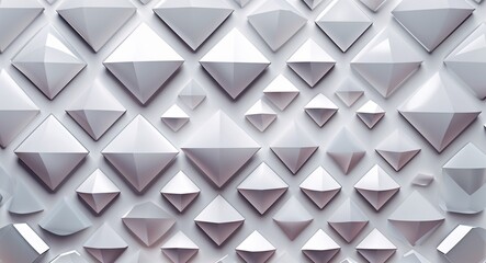 Obraz premium Diamond shapes in varying sizes filled with soft gradients of white in white pattern background