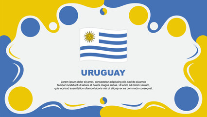 Uruguay Flag Abstract Background Flat Design Template. Uruguay Independence Day Banner Wallpaper Vector Illustration. Uruguay
