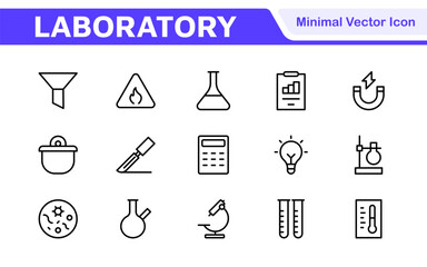 Laboratory Icon Set. A meticulously designed collection of icons for scientific research, experimentation, and research presentations to convey professionalism and innovation.