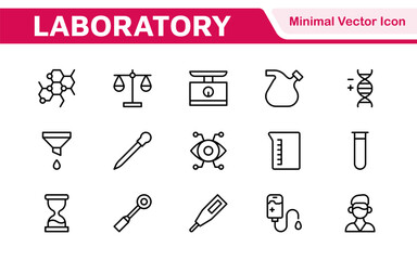 Laboratory Icon Set. A meticulously designed collection of icons for scientific research, experimentation, and research presentations to convey professionalism and innovation.