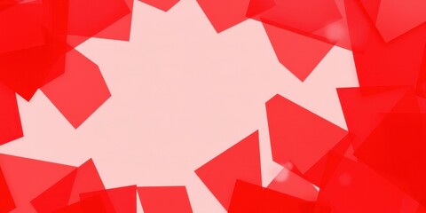 Abstract background with a pink center surrounded by red geometric shapes