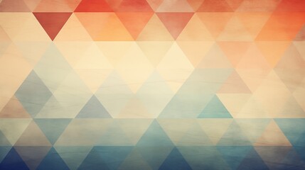Obraz premium Geometric pattern with triangles and circles, soft natural light, light background with space on the right side of the frame,generative ai illustration