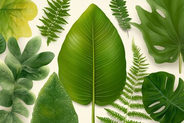 minimalistic prehistoric plants pattern with fern