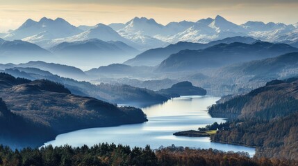 "Bird's Eye View of Glencoe and the Majestic Scottish Mountains Encircling the Town"