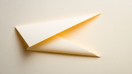 Abstract Beige Paper Triangle Fold Design