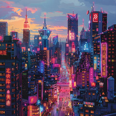 Electric Show Cityscape Where Dusk Cityscape Dusk