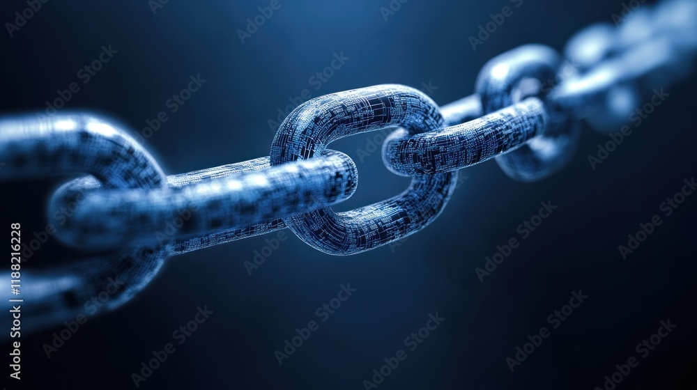 Poster Digital Chain Links Showing Data Security