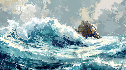 The Smooth Storm Rough Surface With Rock Contrasting