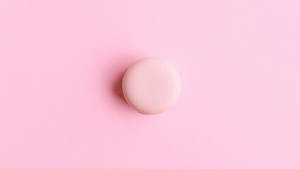 Fototapeta premium Pink Macaron on a Pink Background