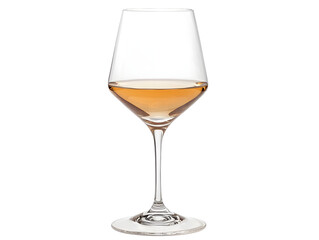 Elegant Crystal Glass of Amber Alcoholic Beverage in Luxurious Setting with Reflection and Refraction