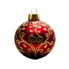 Elegant Red and Gold Ornamental Christmas Bauble