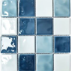 Shiny ceramic tile texture with a glossy finish, isolated on the white background.
