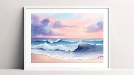 Serene Ocean Waves Under a Pastel Sky