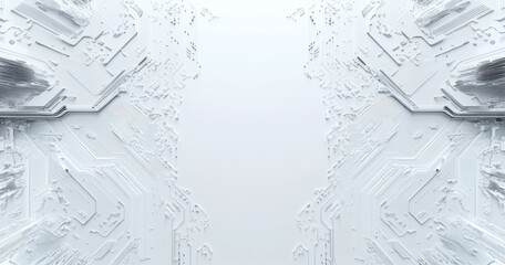 Abstract white circuit board texture background.