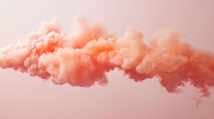 Abstract Coral Colored Ink Cloud Formation