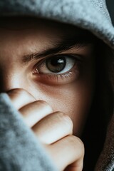 Struggling to find the words during teenage turmoil while hiding behind a hoodie