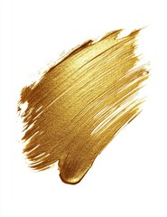 Abstract gold paint stroke texture on white background. (1)