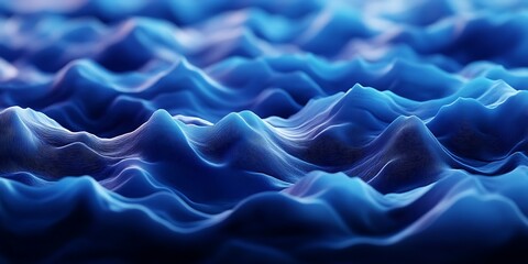Obraz premium Abstract blue wave landscape, digital art background