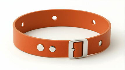 Orange dog collar, buckle, studio shot, white background, pet supply