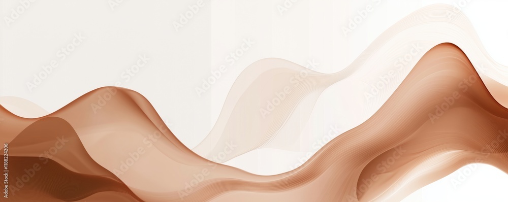 Aufkleber abstract wavy lines in warm earthy tones creating a soothing and elegant background design, copy spa
